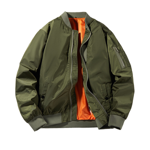 Veste bomber en nylon décontractée brodée pour homme, couleur unie, fermeture éclair intégrale, style baseball, vêtements de rue - Product Image 4