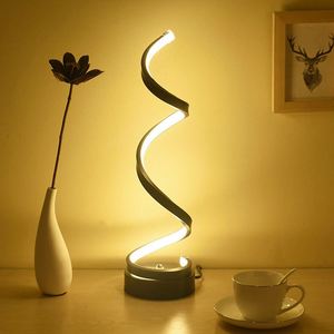 Modern Minimalist Spiral Bedroom Bedside Desk Creative Art Decoration LED <b>Table</b> <b>Lamp</b> - Product Image 2