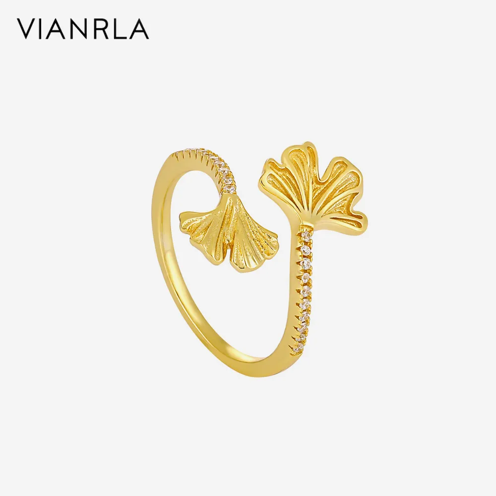 Золотое кольцо VIANRLA 18 карат, 925 ювелирные изделия из стерлингового серебра, кленовый лист, осенняя поддержка, доставка, ежедневные ювелирные изделия
