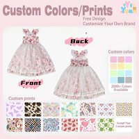 Robe de princesse tutu en tulle rose à fleurs pour filles, avec bretelles à volants et ourlet en dentelle, idéale pour les fêtes d'anniversaire, les mariages et les demoiselles d'honneur