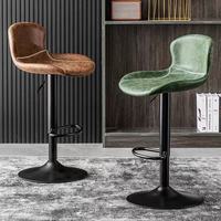Chaises de bar de luxe en bois de style nordique pour l'extérieur, en cuir, pour la cuisine, tabourets de bar, chaise haute