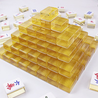 Transparentes Goldfolien-Kristall-Acryl Amerikanisches Mahjong-Set Klassisches Chinesisches Traditionelles Drachen-Blumen-Standard-Turnier-Poker