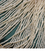 Chaîne de perles d'eau douce naturelles blanches en forme de pomme de terre, qualité AA, 3-3,5 mm, pour la fabrication de bijoux, longueur de chaîne 38-39 cm, 110 perles par chaîne