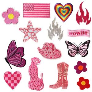 Patchs brodés thermocollants personnalisés en appliqué rose adorable pour chapeaux et vêtements – Vente en gros - Product Image 1