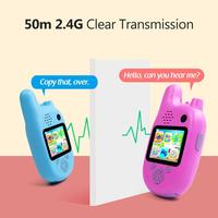 2in1 2.0 Inch IPS Layar Walkie Talkie Anak Mainan Elektronik Kamera HD Portabel Kartun