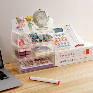 <b>Custom</b> Logo Stacked Storage Box Desk Top Storage Box Transparent with <b>Lipstick</b> Cosmetic Perfume Makeup Brush Desktop Storage Box - Product Image 4