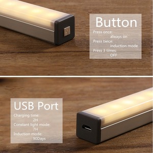 Thiết kế hiện đại cảm biến chuyển động LED nightlight USB có thu phí đèn cho Nhà bếp phòng ngủ cầu thang hành lang tủ quần áo tủ quần áo - Product Image 5