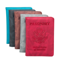 Portefeuilles de passeport en cuir PU personnalisé, porte-passeport et porte-cartes améliorés, Combo pour femmes et hommes