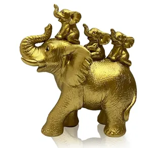 Resin Mother Lady gift elephant family statue. Home decoration gift
