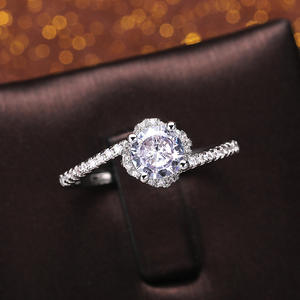 Anello di Diamanti F758 con Taglio Brillante Rotondo, Diamante Naturale, Classico Anello di Fidanzamento, Gioielli da Donna - Product Image 3