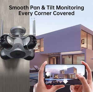 10k 20MP HD bốn màn hình <span class=keywords><strong>Wifi</strong></span> <span class=keywords><strong>ip</strong></span> <span class=keywords><strong>camera</strong></span> không dây ngoài trời PTZ bốn ống kính con người tự động theo dõi hai cách âm thanh giám sát máy ảnh - Product Image 6