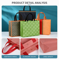 Sac de courses durable et réutilisable en non-tissé Spunbond, avec poignées, motif géométrique, pour événements, marquage de boutique et supermarchés modernes