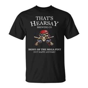 Camiseta Mega Pint de Hearsay Brewing Co, el hogar del premium promocional de Hearsay, camiseta sin mangas - Product Image 1