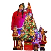 Ensemble de sapins de Noël artificiels en PVC de 1,2 m/1,5 m/60 cm, décorations et ornements de Noël miniatures pour l'intérieur