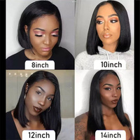 US Warehouse Bob 4x4 brun clair avant de lacet perruques cheveux humains pré plumé vague lâche sans colle naturel noir 10 12 14 pouces