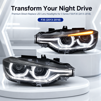 Kit de phares LED modifiés, avec DRL dynamique monochrome et lentille de projecteur, pour BMW Série 3 F30 2013-2018