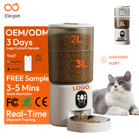 Distributeur automatique de nourriture pour animaux de compagnie intelligent empilable Elecpet OEM, WiFi 2.4G, avec contrôle par application, conteneur transparent de 3L