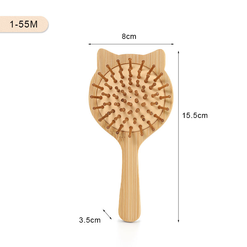 2007 Bamboo Cat shaped hair brush 15.5*8cm