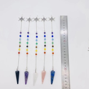 Usine pas cher <span class=keywords><strong>prix</strong></span> en gros en vrac pierre <span class=keywords><strong>de</strong></span> guérison <span class=keywords><strong>cristal</strong></span> Chakra pendule pendentif pour la méditation - Product Image 3
