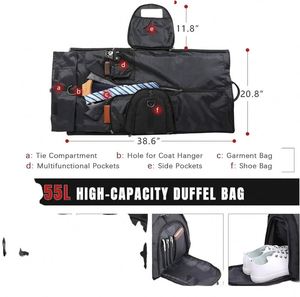 Sac de voyage convertible personnalisé BSCI, sac de voyage pliable avec fermeture éclair, imperméable, pour hommes et femmes - Product Image 2