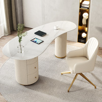 Bureau d'écriture autoportant en pierre de luxe léger avec tiroir, design moderne et épuré pour bureau à domicile, salon de beauté, réception