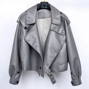 Veste en cuir pour femme, vêtements d'hiver, pour un usage décontracté, qualité supérieure, fermeture éclair avant, vestes en cuir pour femmes, pour dames - Product Image 1