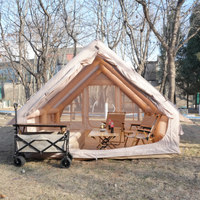 Tente de safari en gros, imperméable, 12 places ㎡   Tentes de camping gonflables en coton Oxford AB Door House, tente de camping gonflable de type cabine