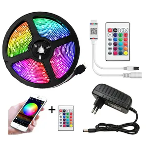 LED灯条20M RGB 5050 SMD柔性扁平防水RGB led灯5M，10M胶带二极管DC 12V控制