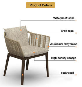 Ensemble <span class=keywords><strong>de</strong></span> chaises <span class=keywords><strong>de</strong></span> jardin en <span class=keywords><strong>corde</strong></span> tressée moderne pour l'extérieur, ensemble <span class=keywords><strong>de</strong></span> tables et <span class=keywords><strong>de</strong></span> chaises <span class=keywords><strong>de</strong></span> salle à manger pour hôtel et restaurant - Product Image 2