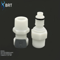 Raccord rapide en plastique BRT 1/4 3/8 pouce, connecteur femelle pour tube, raccord rapide à filetage mâle, raccord rapide pour air et eau
