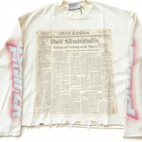 T-shirts personnalisés en coton 300 g/m² coupe ample avec imprimé graphique, haut court vintage en maille gaufrée, t-shirts thermiques à manches longues pour hommes