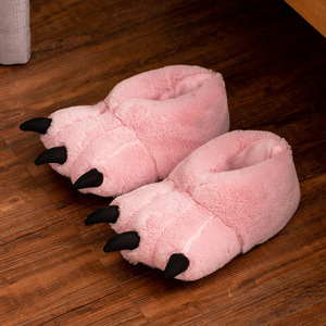 Cartoon <strong>Bear</strong> Paw Plush Cotton Round Toe Winter Indoor for Cute Cat <strong>Claw</strong> Christmas Home Warm Heel <strong>Shoes</strong> - Product Image 6