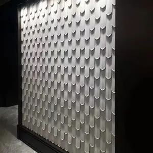 低Moq卸売ファッションPUフェザーストーンウォールパネルポリウレタン人工屋内3D装飾壁パネル