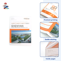 Brochure professionnelle imprimée offset, reliée à cheval, pour fabricant de machines de précision