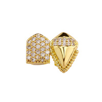 Grillz Dentaire Crocs Or avec Diamants en Plaqué Or 18 Carats Laiton Métal Oxyde de Zirconium pour Hommes