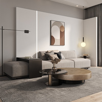 Mesa de Centro de Estilo Italiano de Lujo Ligero para Sala de Estar, Mesa de Té Redonda Creativa de Vidrio Combinado