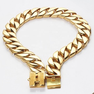 Hochwertige reflektierende 18mm DOG Goldkette Quick Release Breakaway Feature Gepolstert Nachhaltiger Hund Anwendbar Gedruckt Jeweled