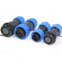 Connecteur de câble électrique étanche à l'eau pour extérieur, en plastique, à connexion rapide, mâle et femelle, circulaire et droit