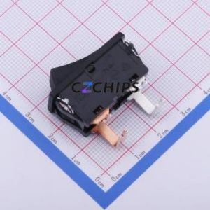 SDDJF31100 Rocker Switch Through hole Component (THT) Switch Concave Bend Solder Tab Black 16A - Product Image 2