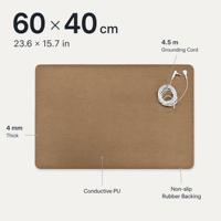 Alfombrilla de Escritorio para Trabajar desde Casa, con Diseño de Madera, 4mm, Conductiva, Antiestática, ESD