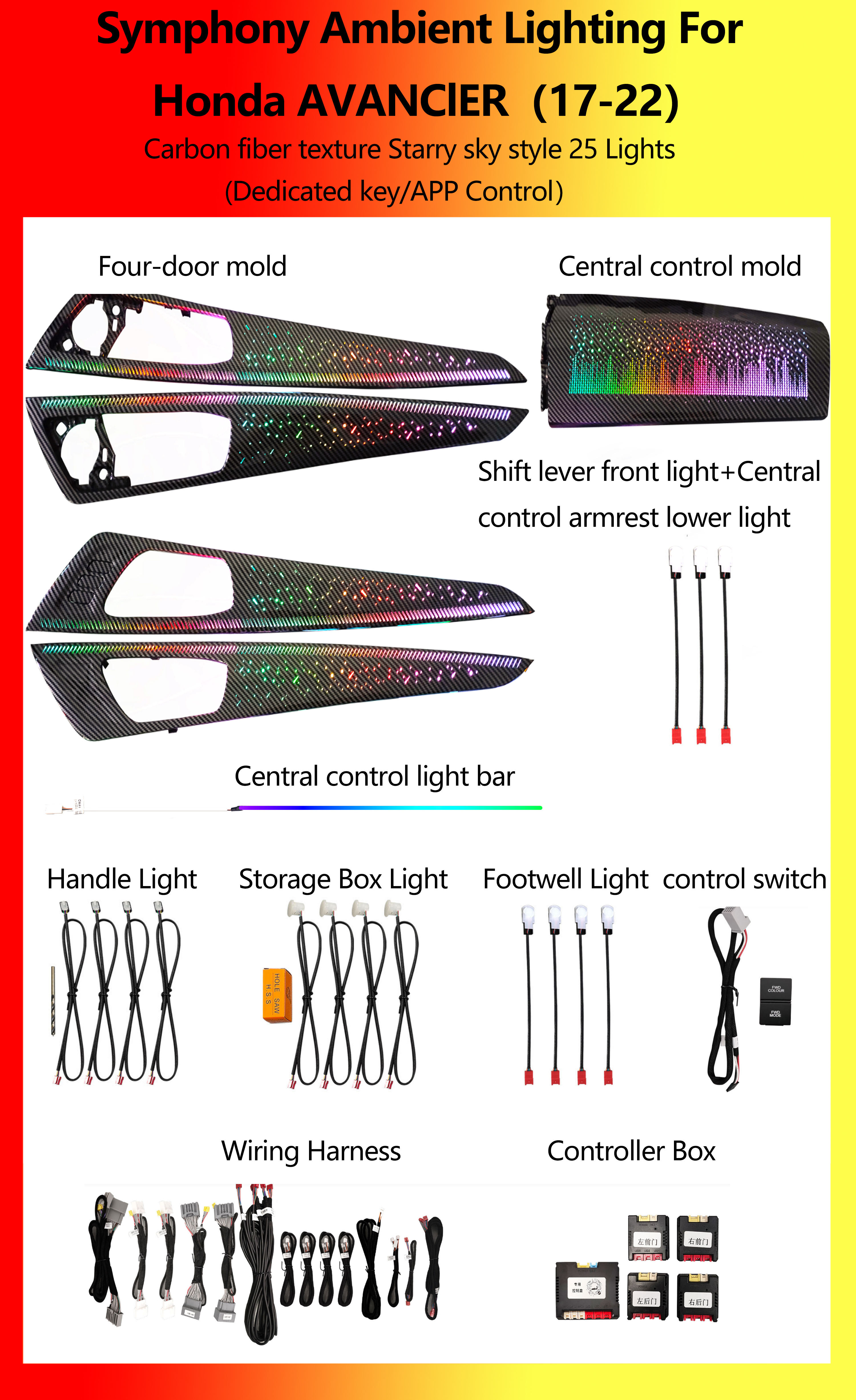 Honda AVANClER Carbon fiber Starry sky Symphony 25 Lights