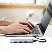Usb C Hub Multifungsi, untuk Laptop Hdd 4K HD Kecepatan Tinggi Transfer Data USB 3.0 Adaptor Hub Usb