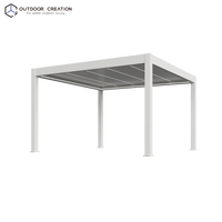Pergola à lames orientables en aluminium, toit motorisé, autoportante, électrique, imperméable, résistante à la neige, jardin, extérieur, bioclimatique, Prestige 4x4m FS