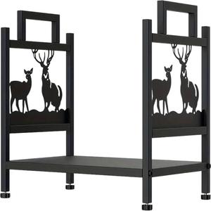 Metal <b>Log</b> Holder Rectangle Powder Coated Firewood Storage <b>Rack</b> Outdoor Indoor Classic Style Wood Fuel - Product Image 5
