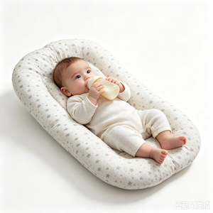 Coussin incliné pratique multicolore en polyester pour nourrisson avec bande auto-agrippante pour l'alimentation au biberon anti-vomissement - Product Image 5