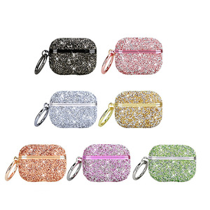 Estuche de Lujo para <span class=keywords><strong>AirPods</strong></span> Pro 2 3 4, Funda de PC con Diamantes de Imitación Brillantes para Mujer, Venta al por Mayor, Entrega a Tiempo del 99.5% de Fábrica - Product Image 2