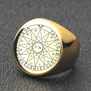 Men's 22Mm Round Stainless Steel <b>Ring</b> With Constellation Laser Engraved Geometric Design For Gift - Product Image 4