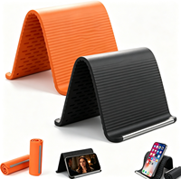 Support de téléphone portable pliable en silicone souple minimaliste, support de bureau créatif flexible universel pour ordinateur portable, téléphone mobile, voiture