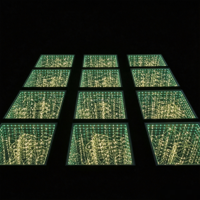 Dalles de sol LED à filament 3D Infinity Mirror Abyss, magnétiques, DMX512, en verre trempé, pour mariage, boîte de nuit, DJ, fête, événement