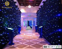 LED mavi ve beyaz Starlight siyah bez sahne düğün dekorasyon Vackdrop bez ışık Led yıldızlı perde